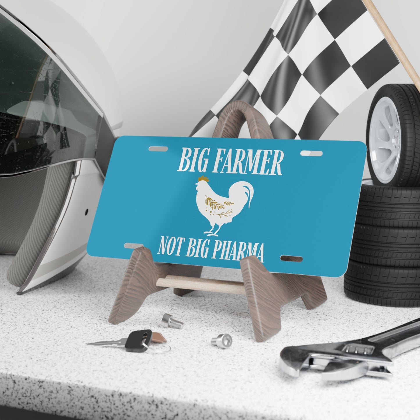 Vanity Plate, License Plate, Big Farmer, Not Big Pharma Front Car Tag, Name Plate, Personal Tag