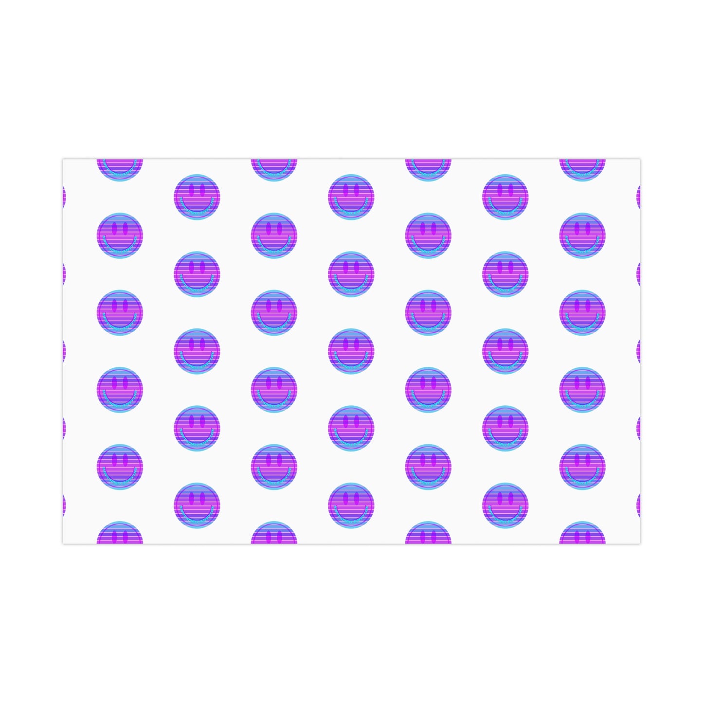 Aesthetic Gift Wrap Paper, Purple Smile Face Gift Wrap Paper, Blue Purple Smile Wrapping Paper, Pastel Christmas Paper, Purple Gift Wrap