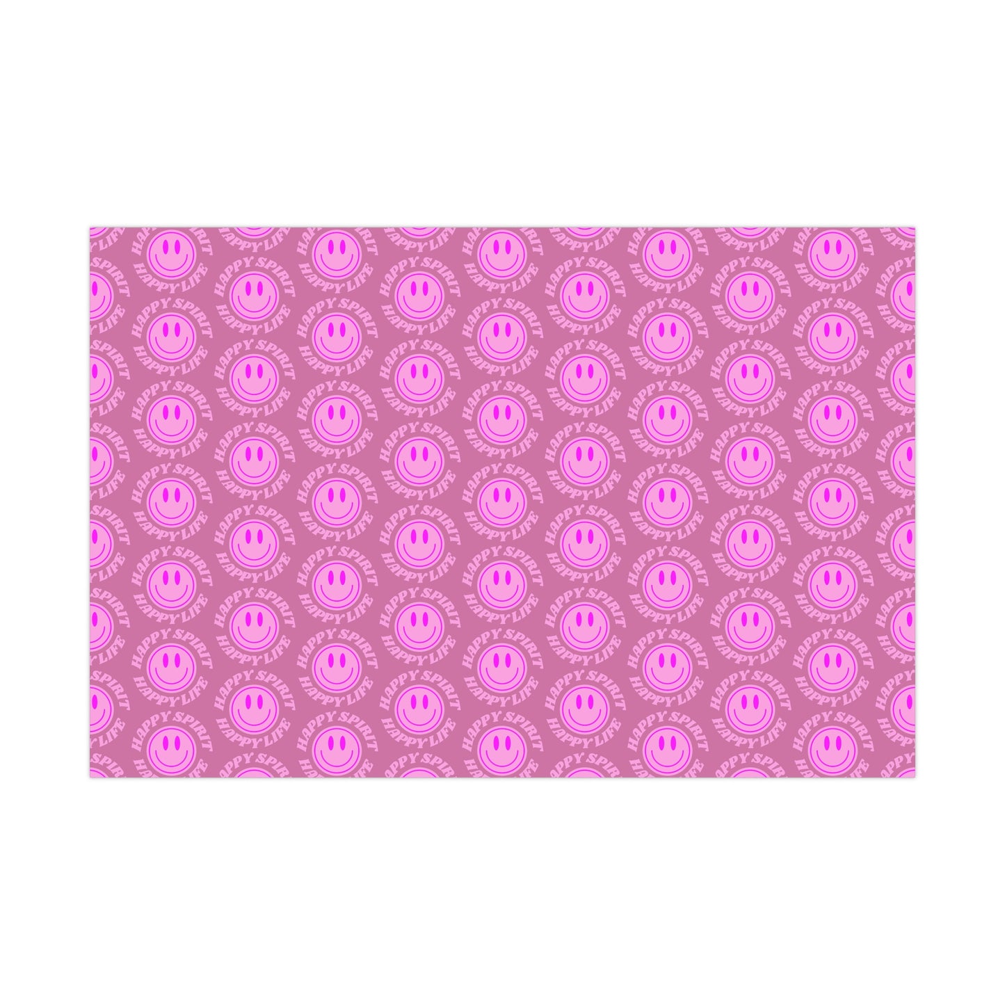 Aesthetic Gift Wrap Paper, Pink Smile Face Gift Wrap Paper, Pink Smile Wrapping Paper, Pastel Christmas Paper, Pink Holiday Wrapping Paper