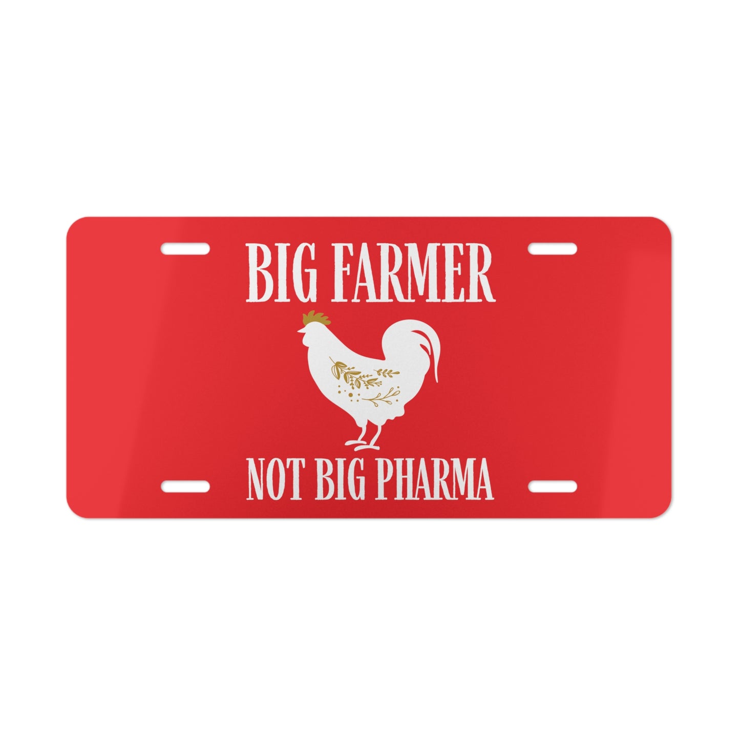Vanity Plate, License Plate, Big Farmer, Not Big Pharma Front Car Tag, Name Plate, Personal Tag