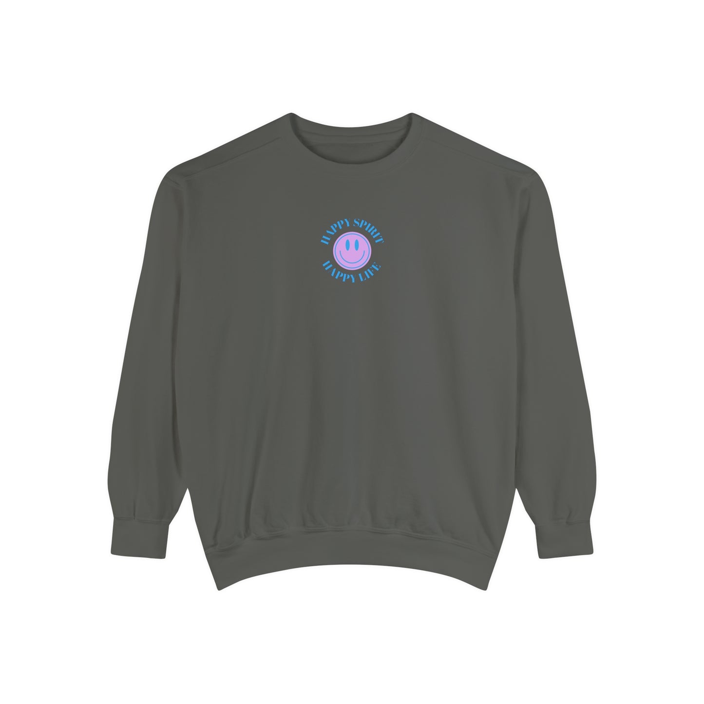 Aesthetic Smile Cropped or Regular Sweatshirt , Smile Face Comfort Colors Crewneck, Happy Spirit Happy Life Smile Sweatshirt, Unisex Garment-Dyed Sweatshirt