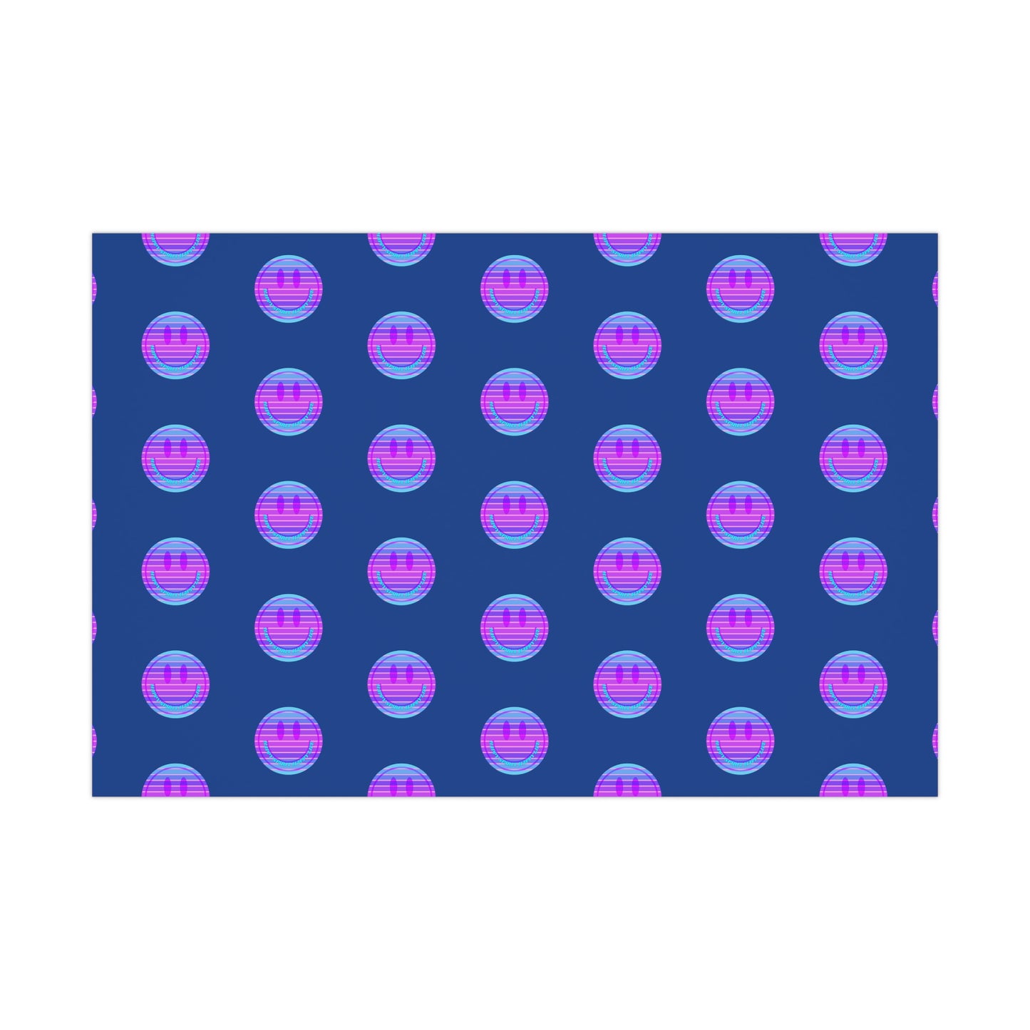 Aesthetic Gift Wrap Paper, Smile Face Gift Wrap Paper, Blue Purple Smile Wrapping Paper, Pastel Christmas Paper, Purple Holiday Wrap