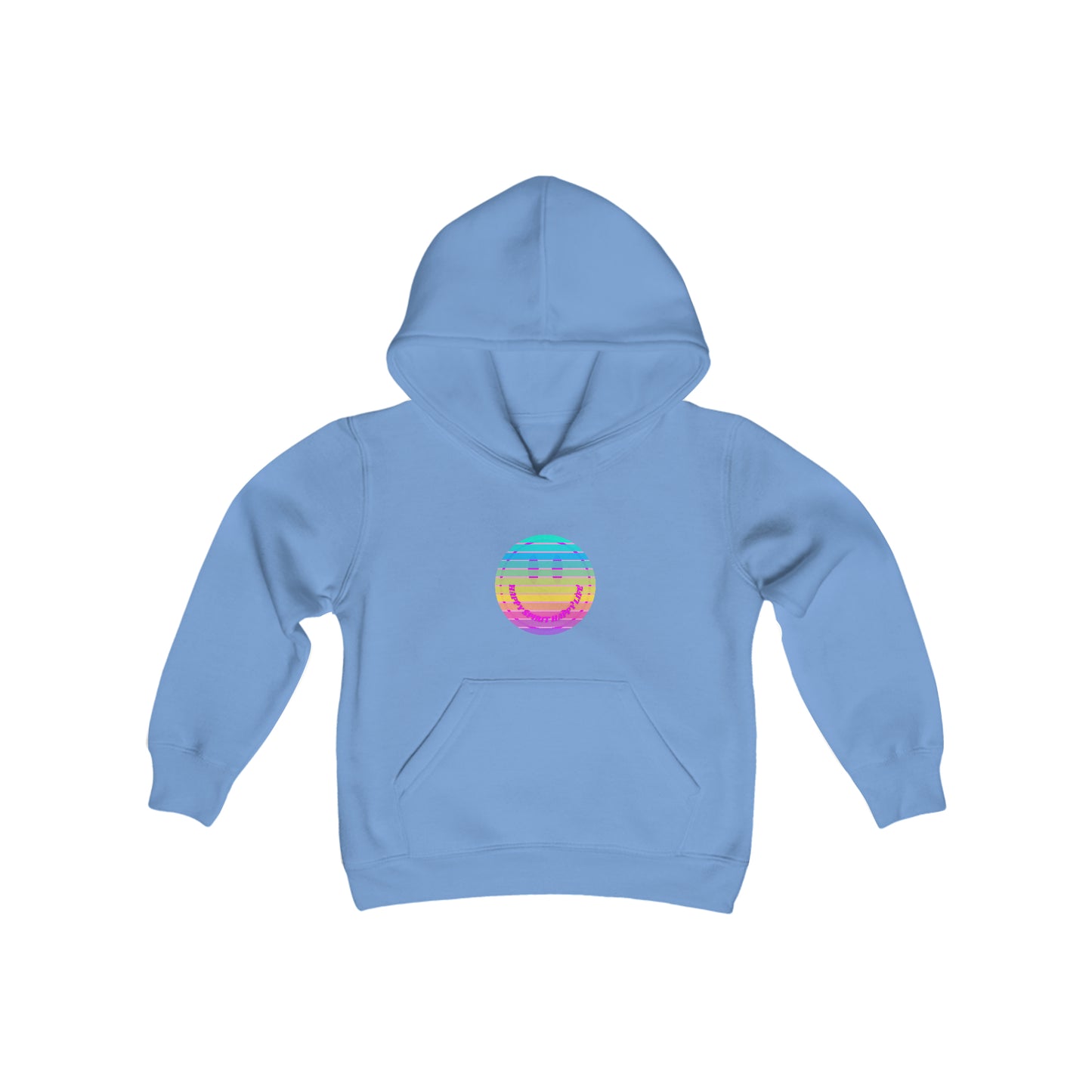 Aesthetic Hoodie for Youth, Pink Rainbow Hoodie, Kids Smile Face Hoodie, Happy Spirit Happy Life Hoodie, Happy Mind Hoodie, Cute Kid Gifts