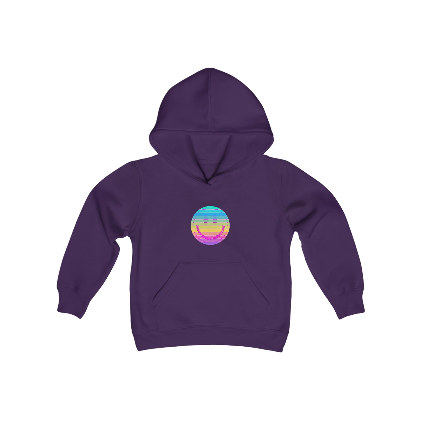 Aesthetic Hoodie for Youth, Pink Rainbow Hoodie, Kids Smile Face Hoodie, Happy Spirit Happy Life Hoodie, Happy Mind Hoodie, Cute Kid Gifts