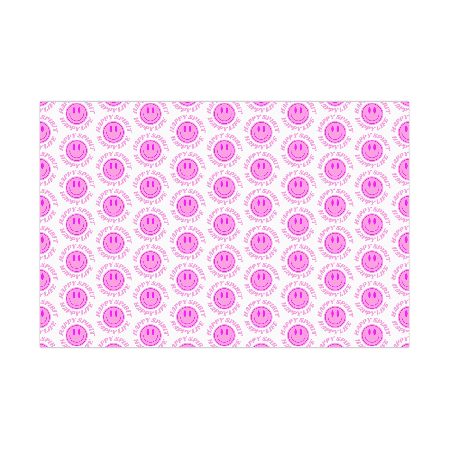 Aesthetic Gift Wrap Paper, Pink Smile Face Gift Wrap Paper, Pink Smile Wrapping Paper, Pastel Christmas Paper, Pink Holiday Wrapping Paper