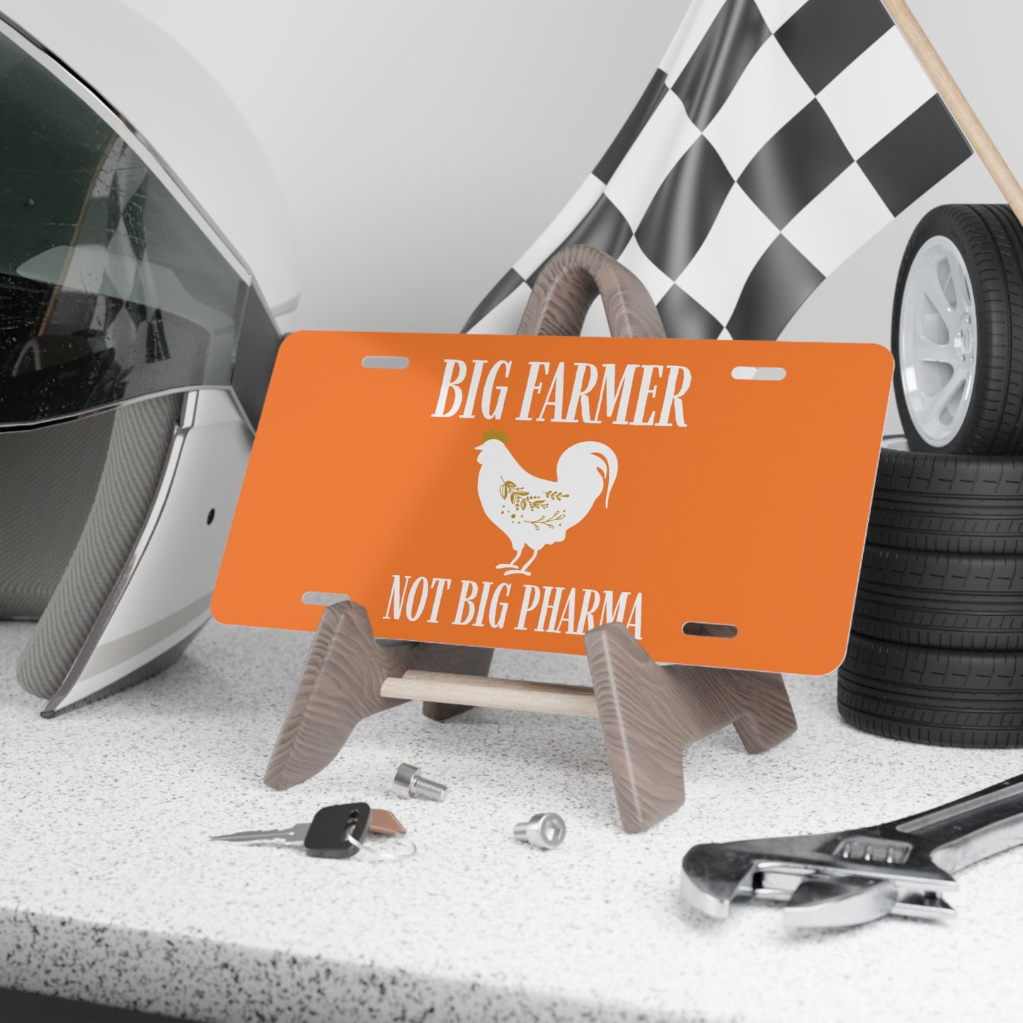 Vanity Plate, License Plate, Big Farmer, Not Big Pharma Front Car Tag, Name Plate, Personal Tag
