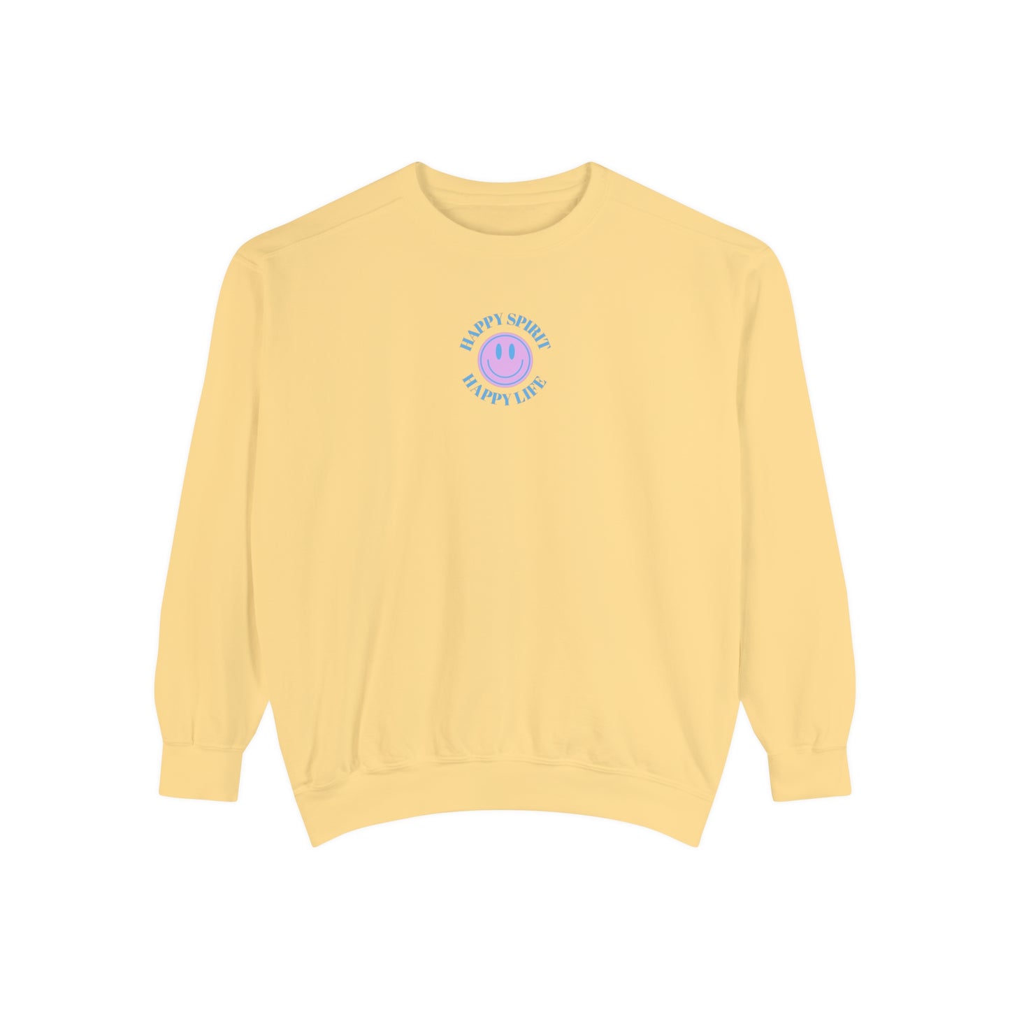 Aesthetic Smile Cropped or Regular Sweatshirt , Smile Face Comfort Colors Crewneck, Happy Spirit Happy Life Smile Sweatshirt, Unisex Garment-Dyed Sweatshirt