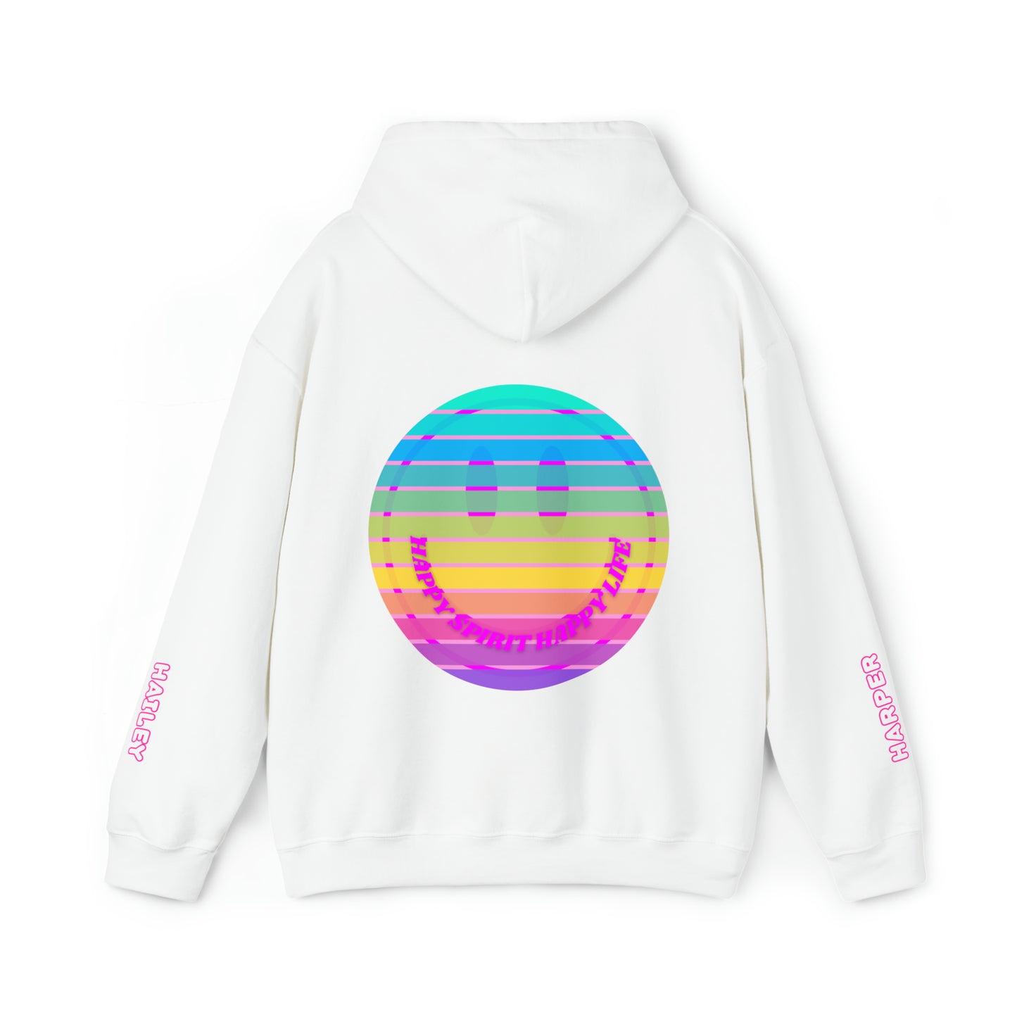 Personalized Name Hoodie, Aesthetic Hoodie, Happy Spirit Happy Life, Smile Hoodie, Happy Mind Hoodie, Mental Health Hoodie, Rainbow Hoodie