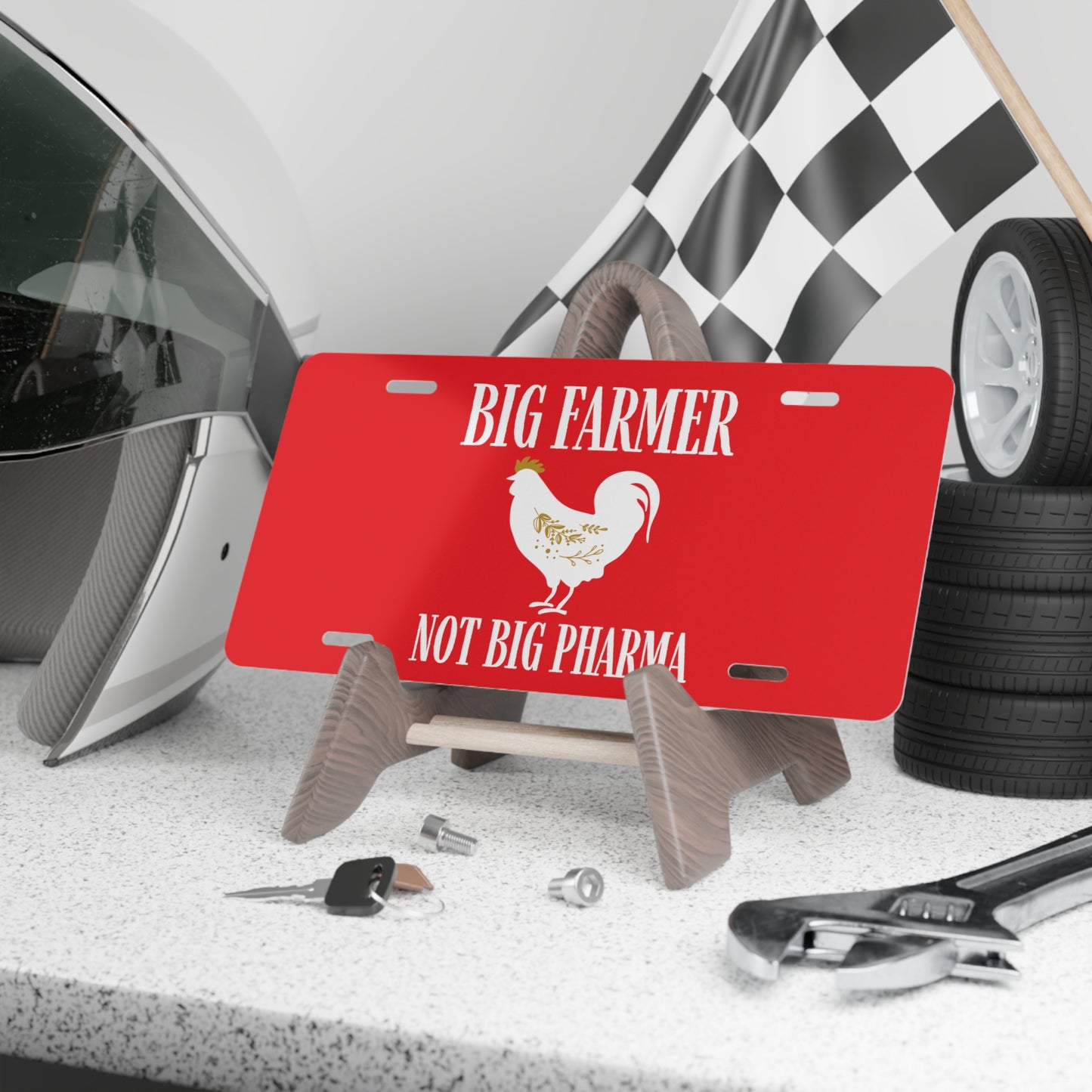 Vanity Plate, License Plate, Big Farmer, Not Big Pharma Front Car Tag, Name Plate, Personal Tag