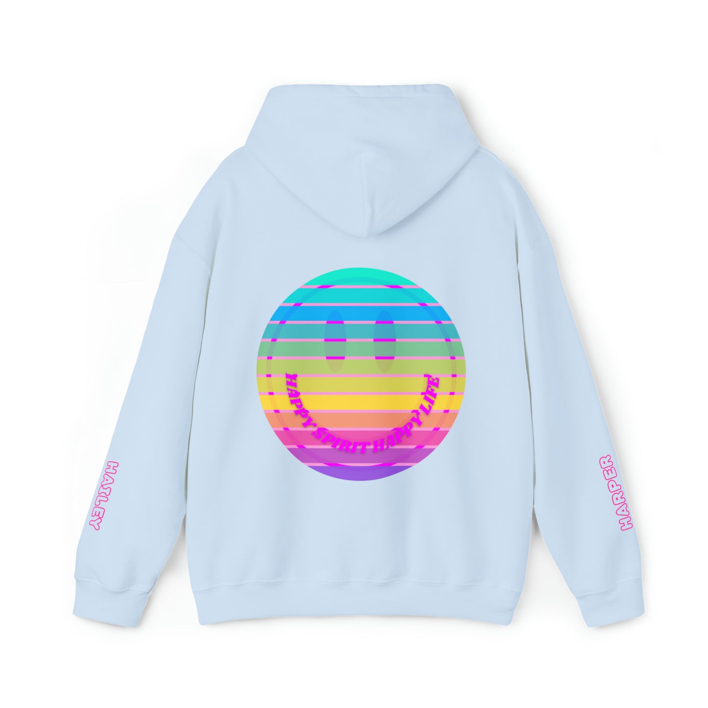 Personalized Name Hoodie, Aesthetic Hoodie, Happy Spirit Happy Life, Smile Hoodie, Happy Mind Hoodie, Mental Health Hoodie, Rainbow Hoodie