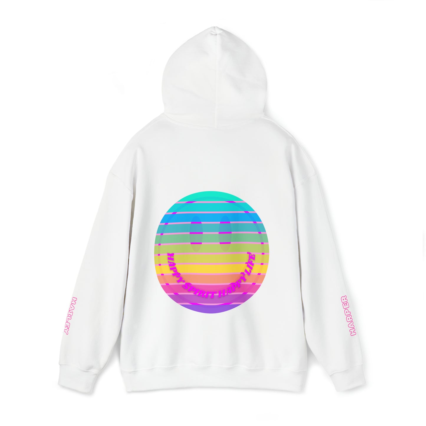 Personalized Name Hoodie, Aesthetic Hoodie, Happy Spirit Happy Life, Smile Hoodie, Happy Mind Hoodie, Mental Health Hoodie, Rainbow Hoodie
