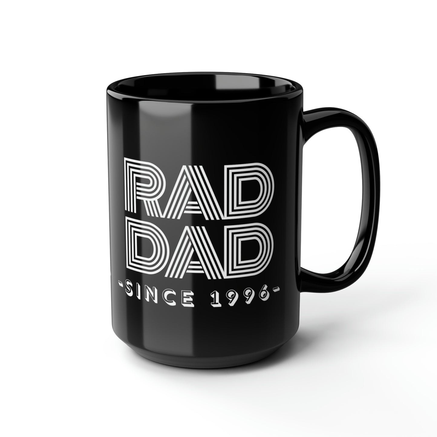 Customizable Rad Dad Black Mug, 15oz Dad Mug, Father's Day Gift, Rad Dad Coffee Mug, Rad Dad Gift, Dad Date Mug Gift