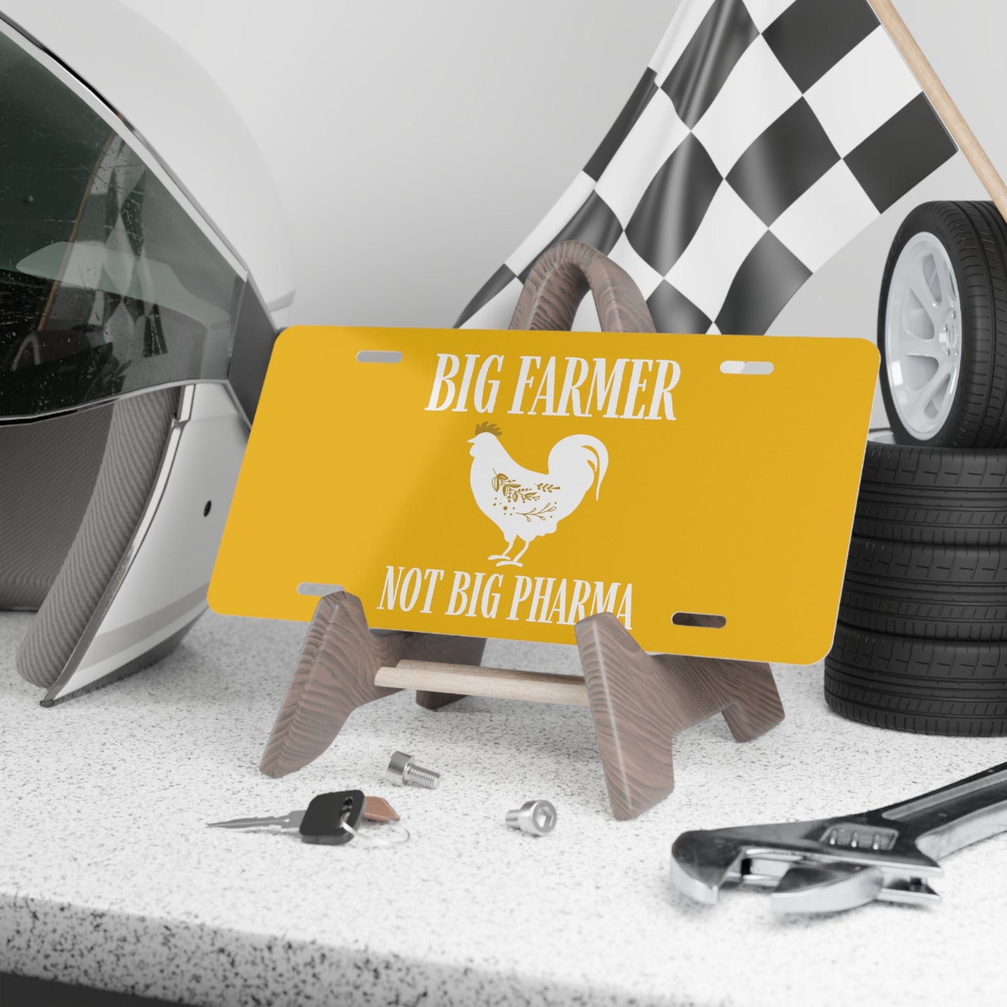 Vanity Plate, License Plate, Big Farmer, Not Big Pharma Front Car Tag, Name Plate, Personal Tag