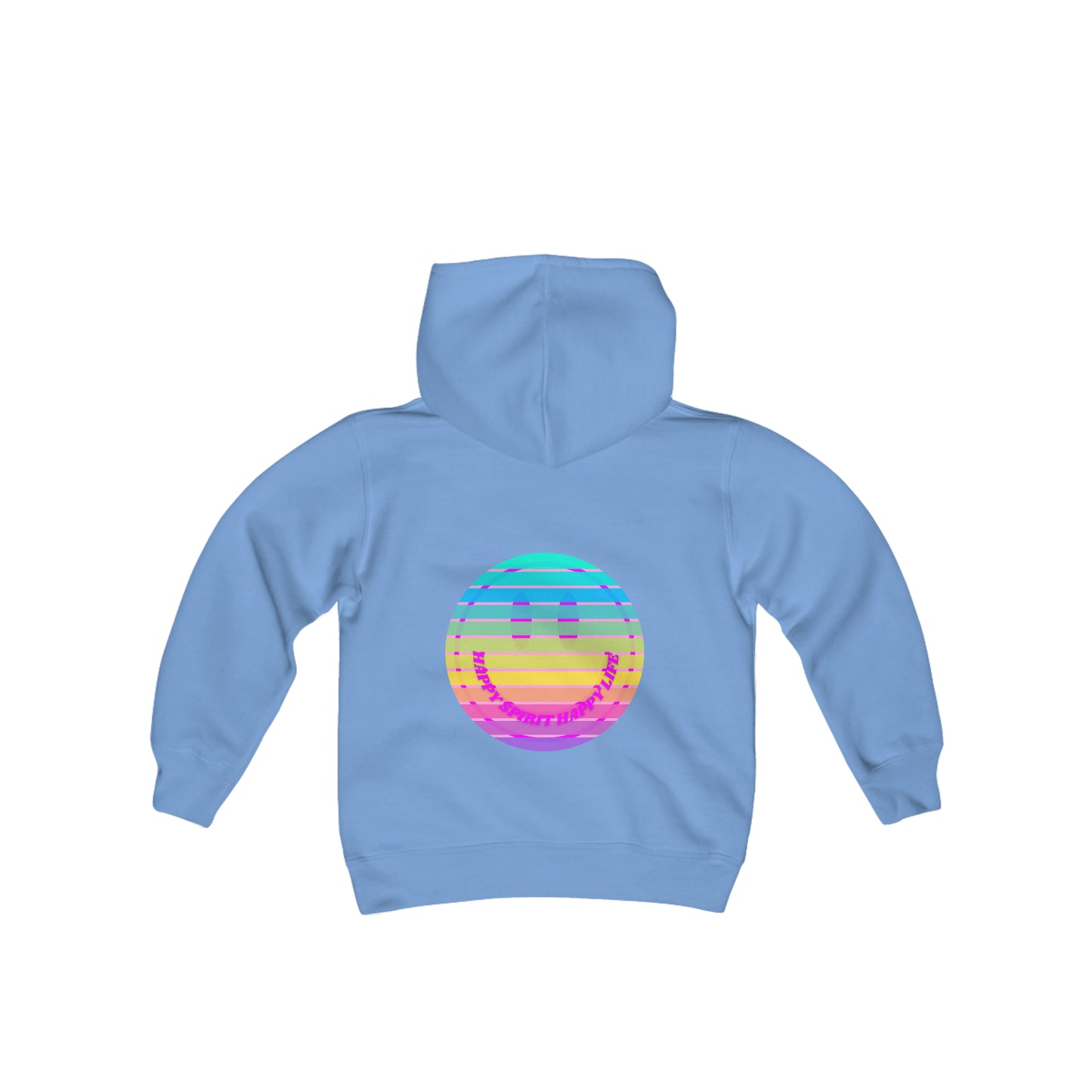 Aesthetic Hoodie for Youth, Pink Rainbow Hoodie, Kids Smile Face Hoodie, Happy Spirit Happy Life Hoodie, Happy Mind Hoodie, Cute Kid Gifts