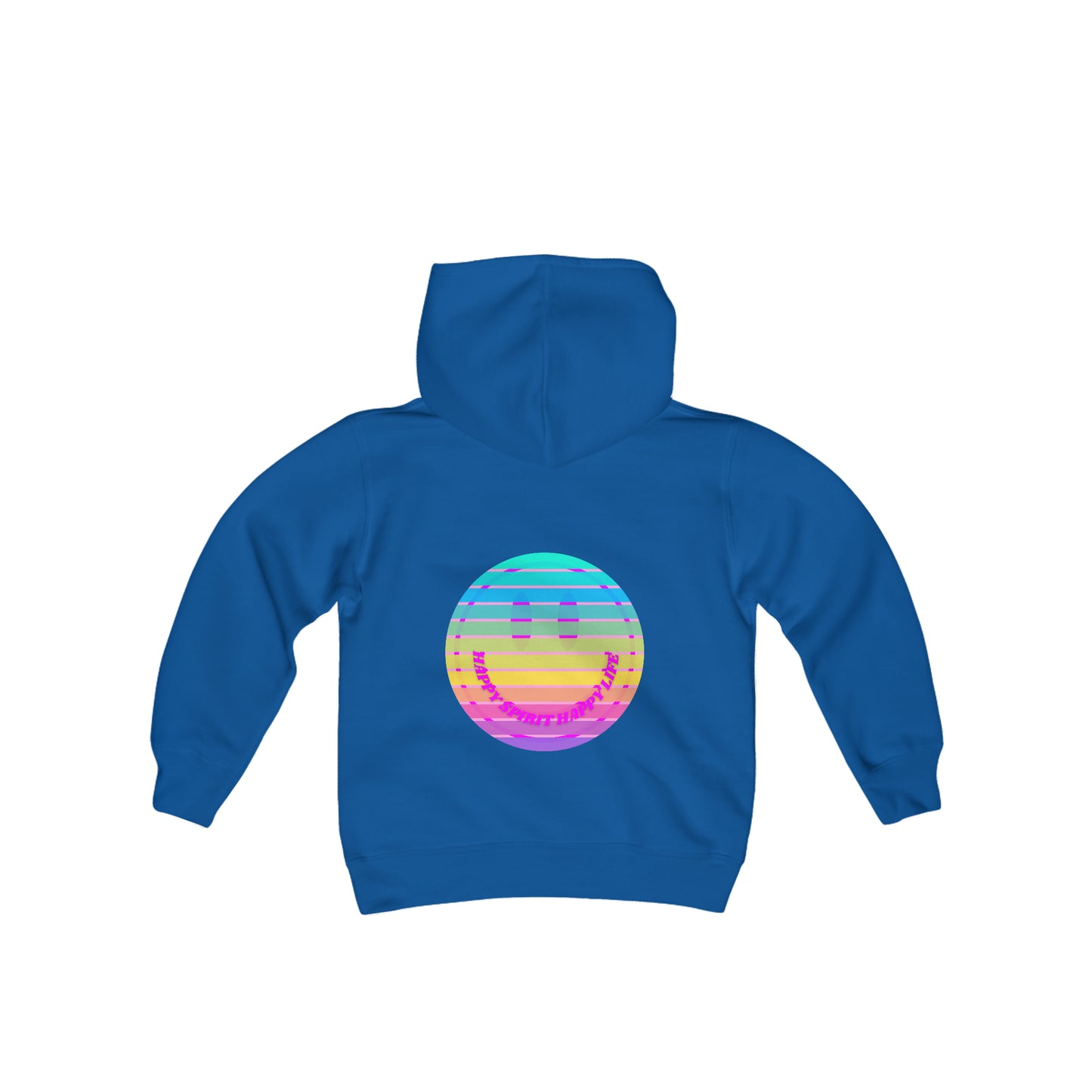 Aesthetic Hoodie for Youth, Pink Rainbow Hoodie, Kids Smile Face Hoodie, Happy Spirit Happy Life Hoodie, Happy Mind Hoodie, Cute Kid Gifts