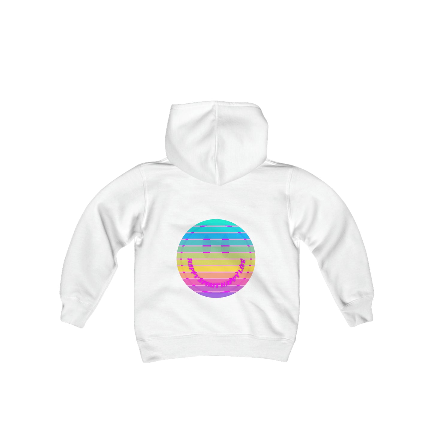 Aesthetic Hoodie for Youth, Pink Rainbow Hoodie, Kids Smile Face Hoodie, Happy Spirit Happy Life Hoodie, Happy Mind Hoodie, Cute Kid Gifts