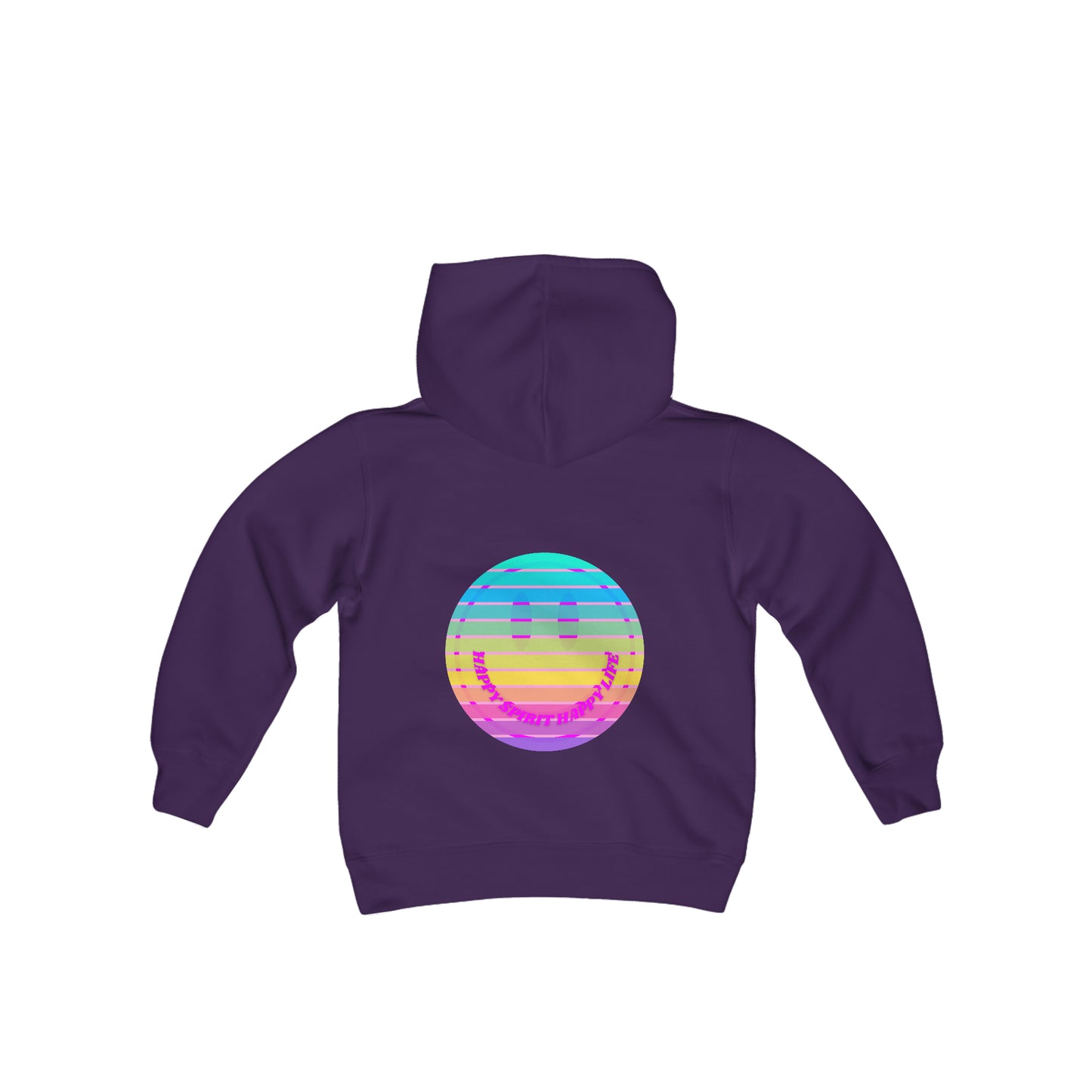 Aesthetic Hoodie for Youth, Pink Rainbow Hoodie, Kids Smile Face Hoodie, Happy Spirit Happy Life Hoodie, Happy Mind Hoodie, Cute Kid Gifts