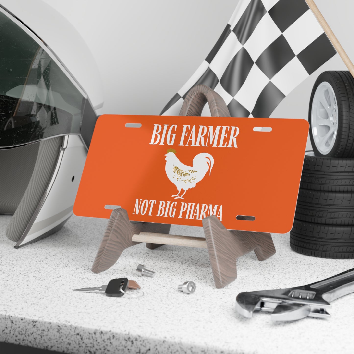 Vanity Plate, License Plate, Big Farmer, Not Big Pharma Front Car Tag, Name Plate, Personal Tag