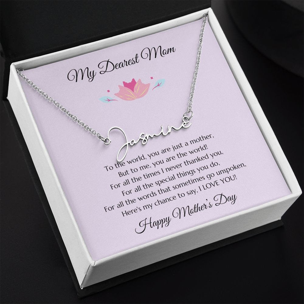 Mom Personalized Name Necklace Gift, Mother's Day Gift, Mothers Day Name Necklace, Gold Name Necklace for Mom, Custom Gold Name Necklace
