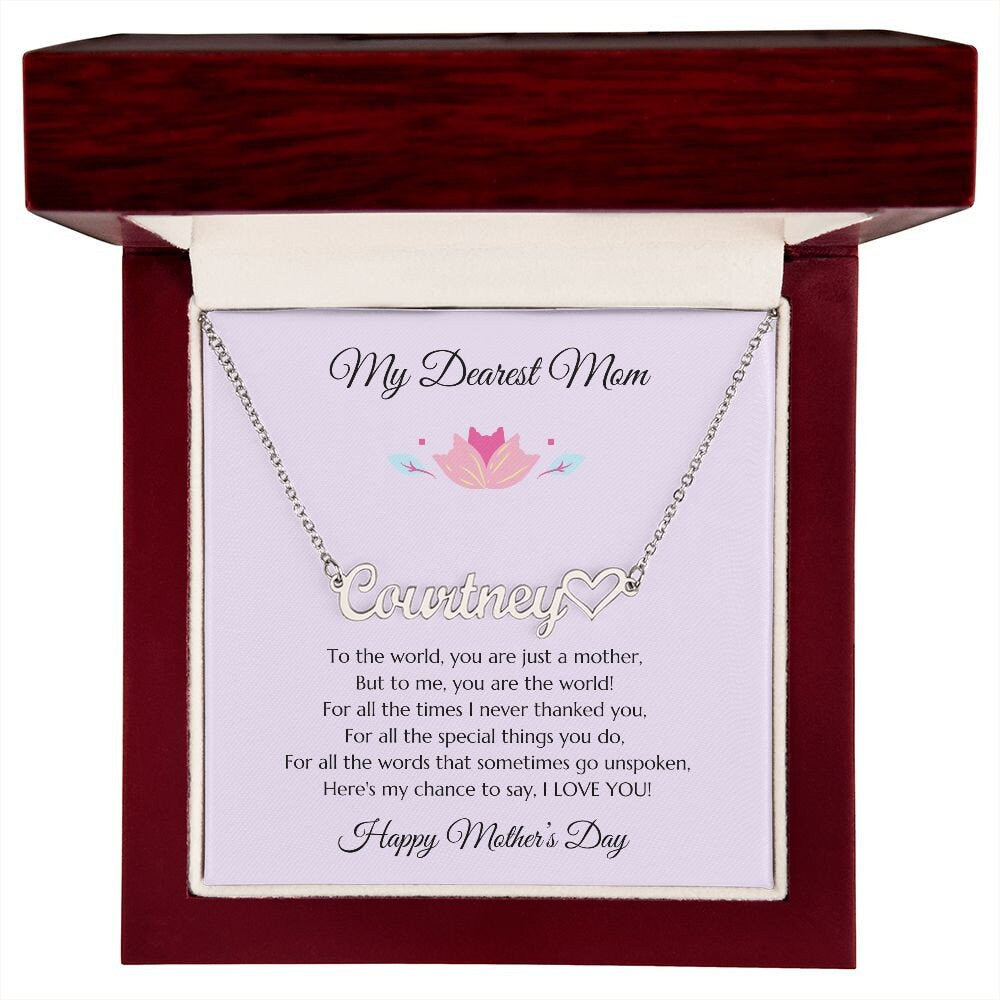 Mom Personalized Name Necklace Gift, Mother's Day Gift, Mothers Day Name Necklace, Gold Name Necklace for Mom, Custom Gold Name Necklace