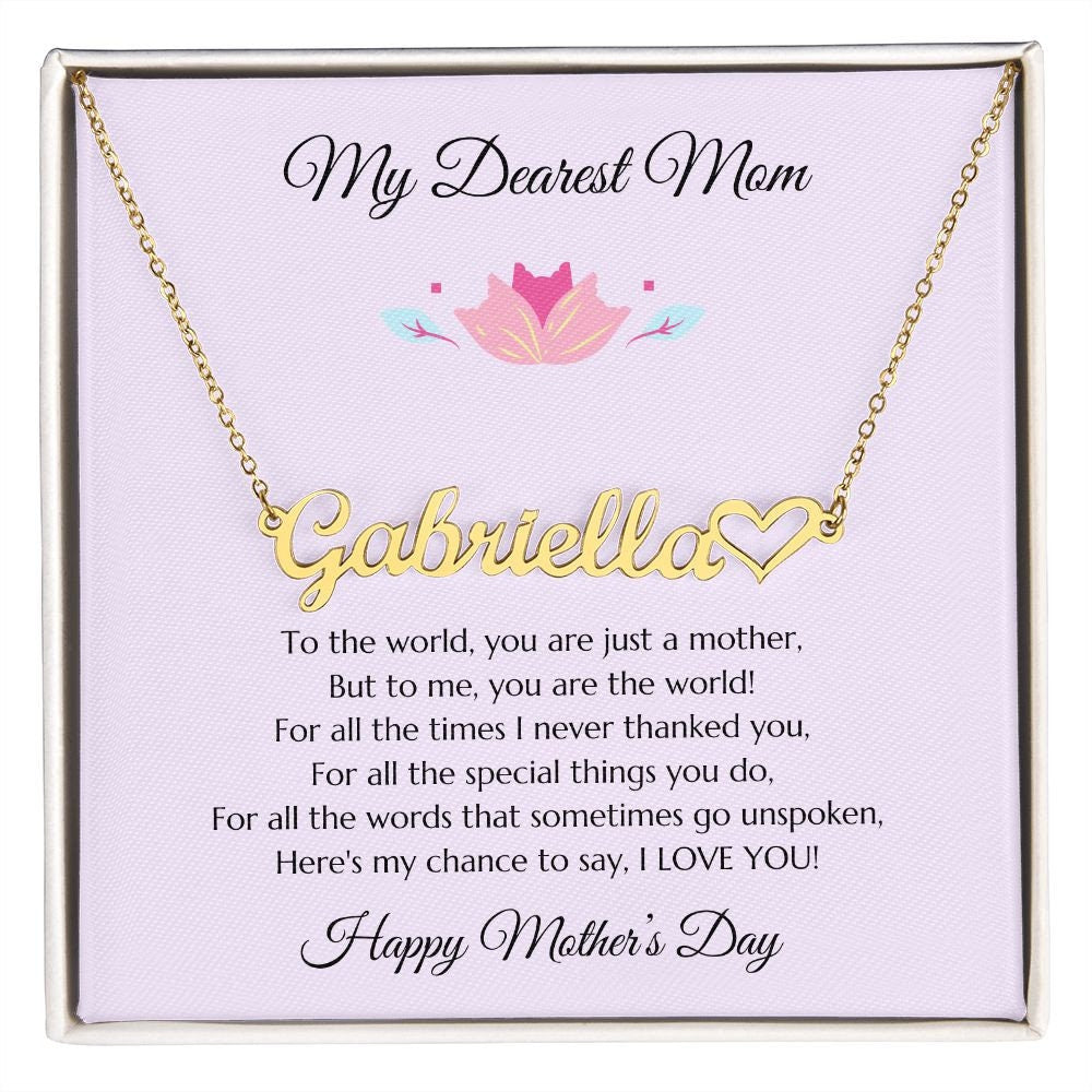 Mom Personalized Name Necklace Gift, Mother's Day Gift, Mothers Day Name Necklace, Gold Name Necklace for Mom, Custom Gold Name Necklace