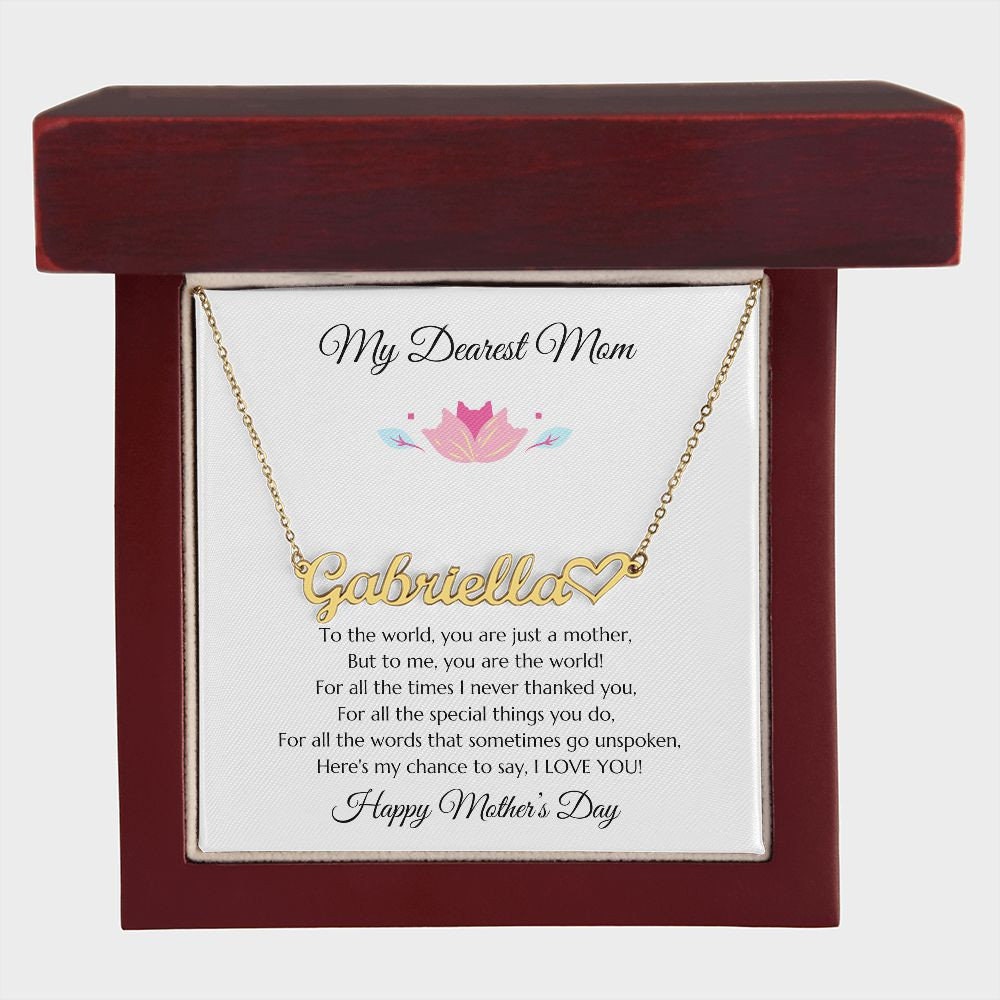 Mom Personalized Name Necklace Gift, Mother's Day Gift, Mothers Day Name Necklace, Gold Name Necklace for Mom, Custom Gold Name Necklace