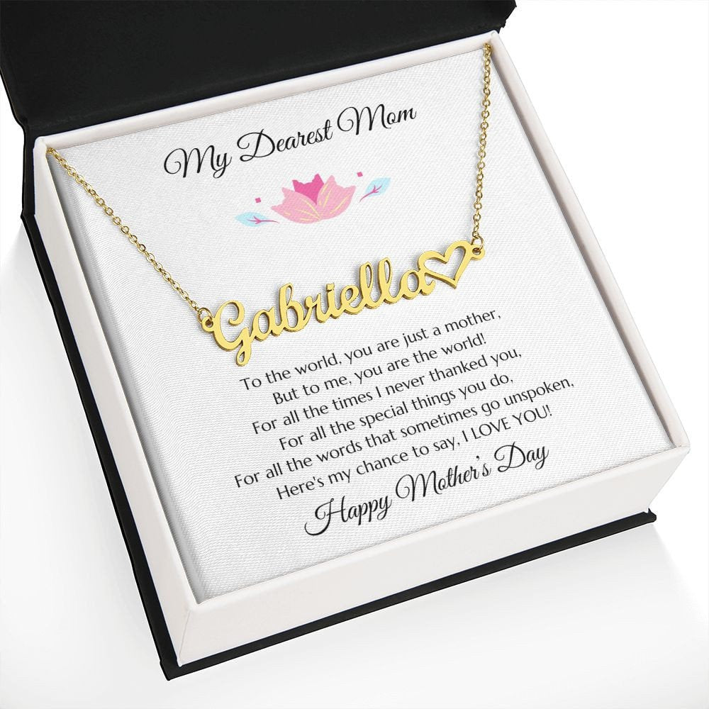 Mom Personalized Name Necklace Gift, Mother's Day Gift, Mothers Day Name Necklace, Gold Name Necklace for Mom, Custom Gold Name Necklace