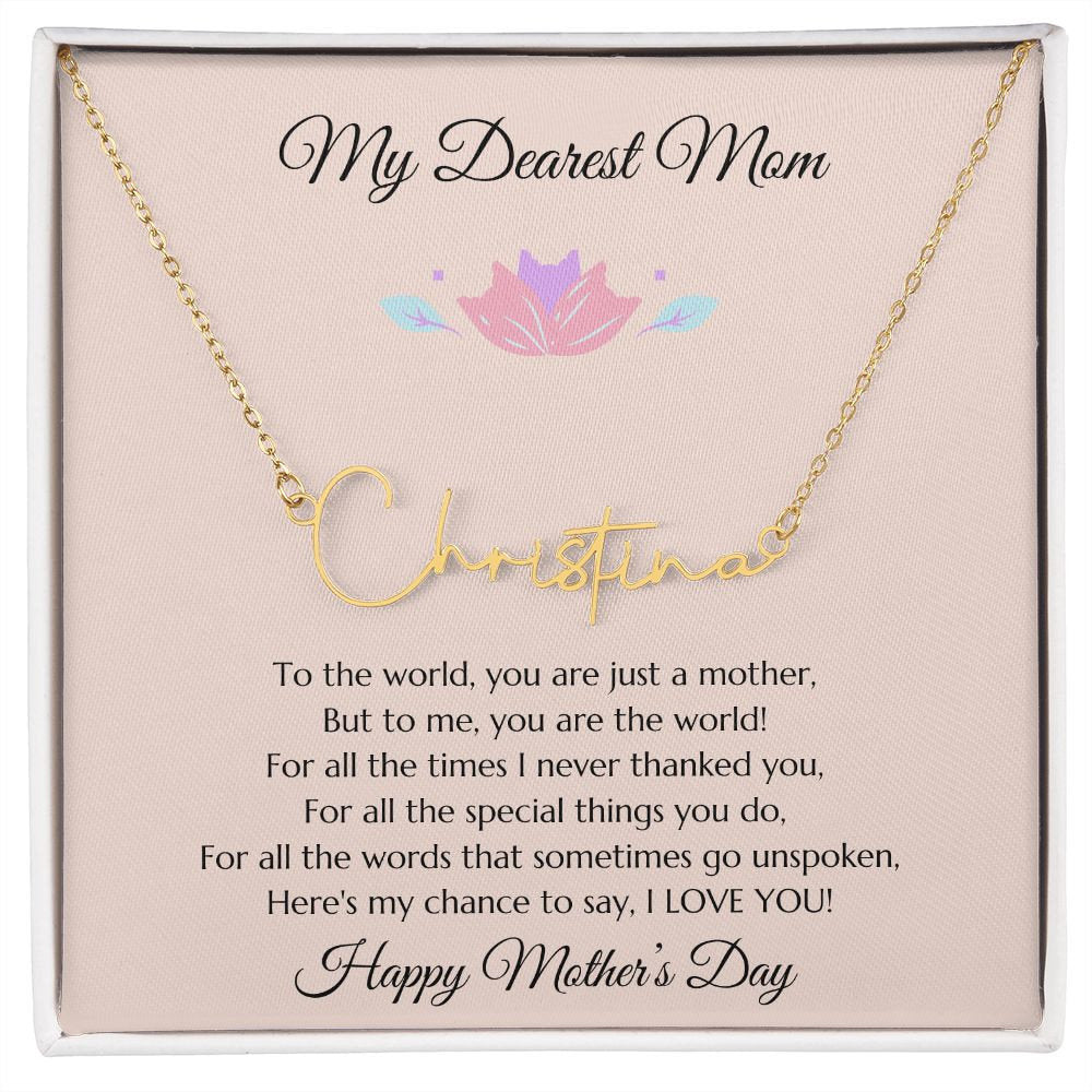 Mom Personalized Name Necklace Gift, Mother's Day Gift, Mothers Day Name Necklace, Gold Name Necklace for Mom, Custom Gold Name Necklace