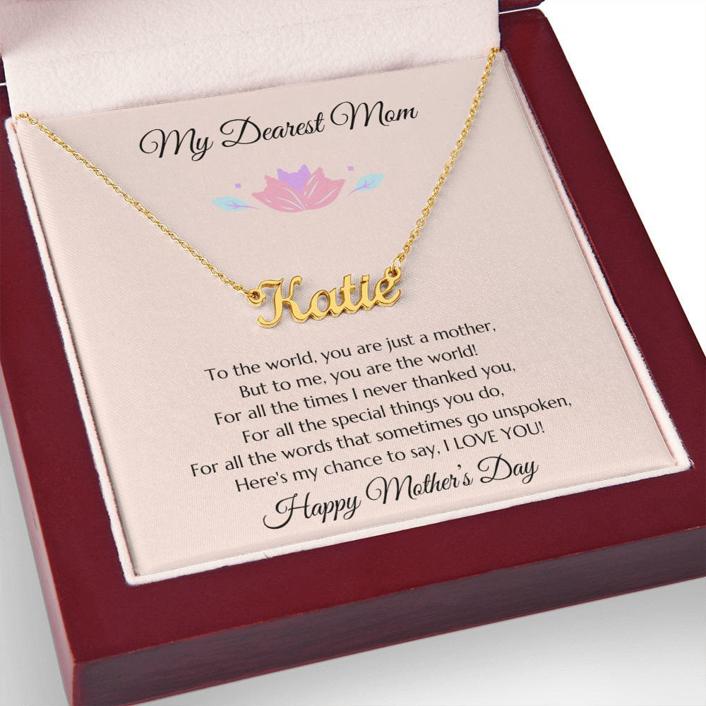 Custom Mom Gift, Mothers Day Gift, Mothers Day Name Necklace Mothers Day Name Necklace, Mom Gold Necklace, Mom Gift, Personalized Mom Gift