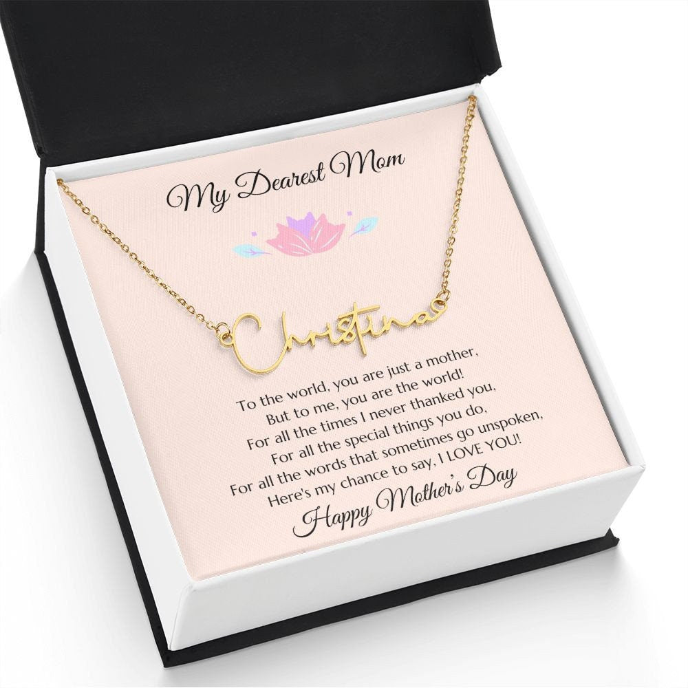 Mom Personalized Name Necklace Gift, Mother's Day Gift, Mothers Day Name Necklace, Gold Name Necklace for Mom, Custom Gold Name Necklace