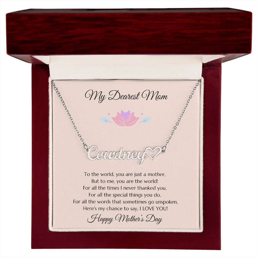 Mom Personalized Name Necklace Gift, Mother's Day Gift, Mothers Day Name Necklace, Gold Name Necklace for Mom, Custom Gold Name Necklace