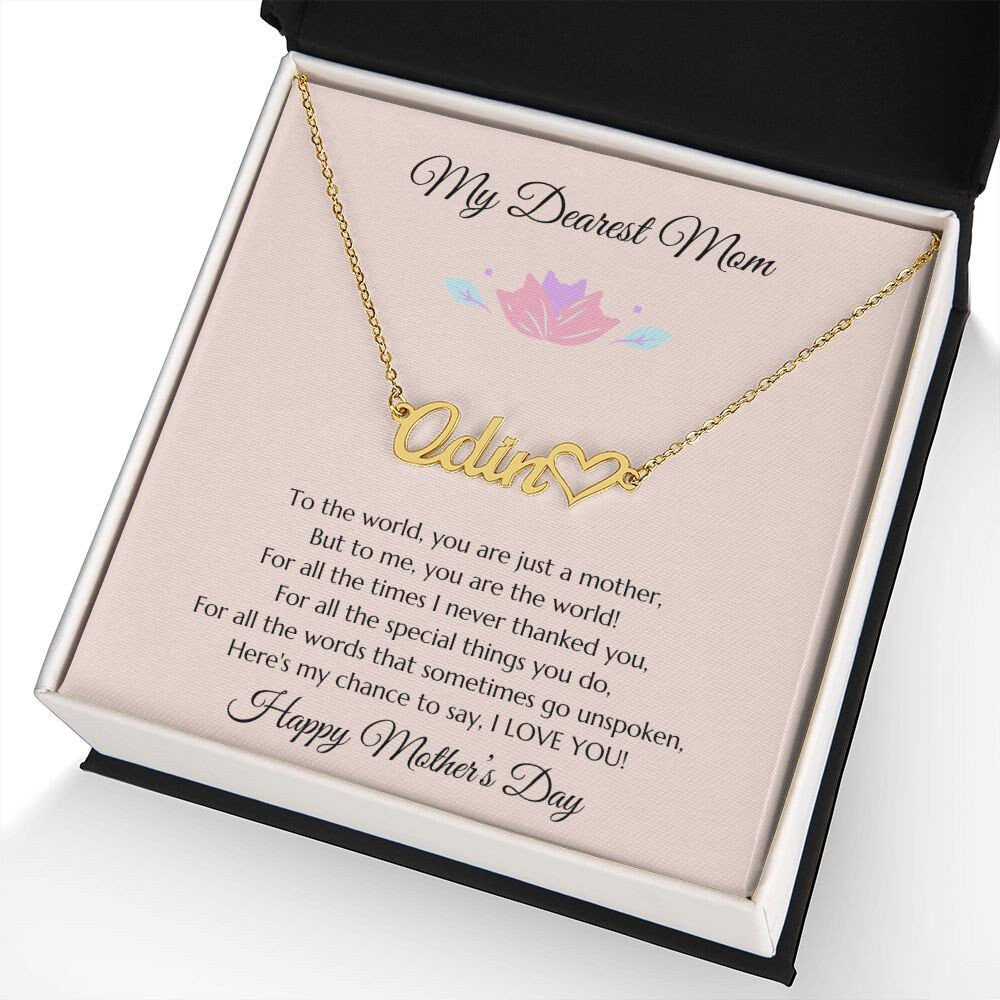 Mom Personalized Name Necklace Gift, Mother's Day Gift, Mothers Day Name Necklace, Gold Name Necklace for Mom, Custom Gold Name Necklace