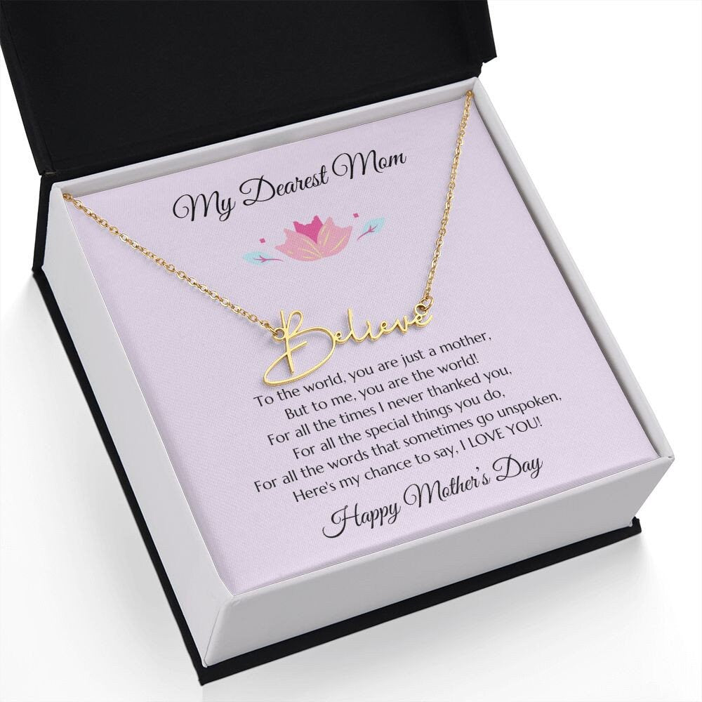 Mom Personalized Name Necklace Gift, Mother's Day Gift, Mothers Day Name Necklace, Gold Name Necklace for Mom, Custom Gold Name Necklace