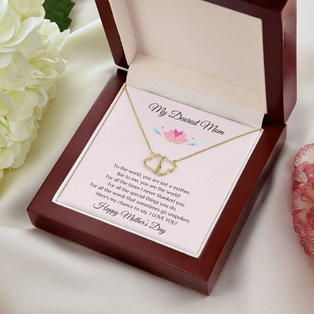 Mom Gift, Mothers Day Gift, Mothers Day Present, Mothers Day Diamond Necklace, Mom Gold Necklace, Mom Gift, Gift For Mom, Pink Mom Gift