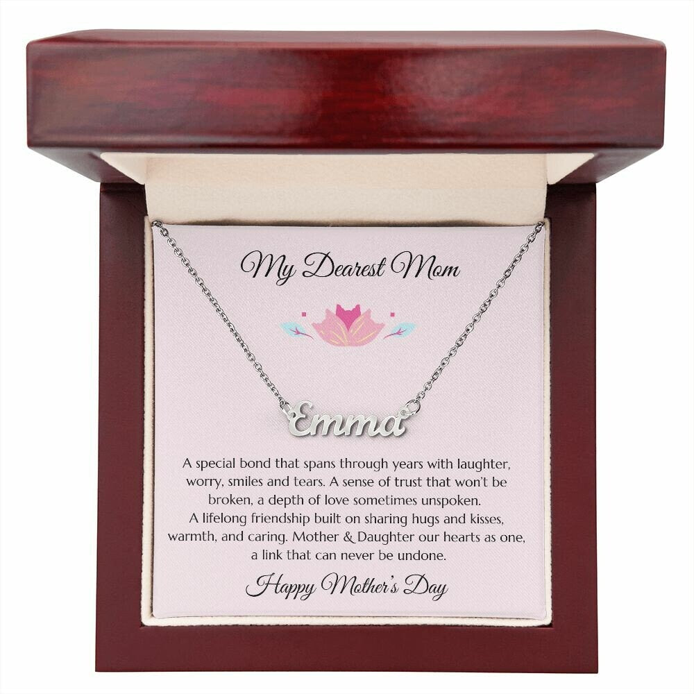 Personalized Mother's Day Name Necklace, Custom Name Necklace for Mom, Gold Name Necklace for Mom, Mom's Day Name Necklace, From Daughter