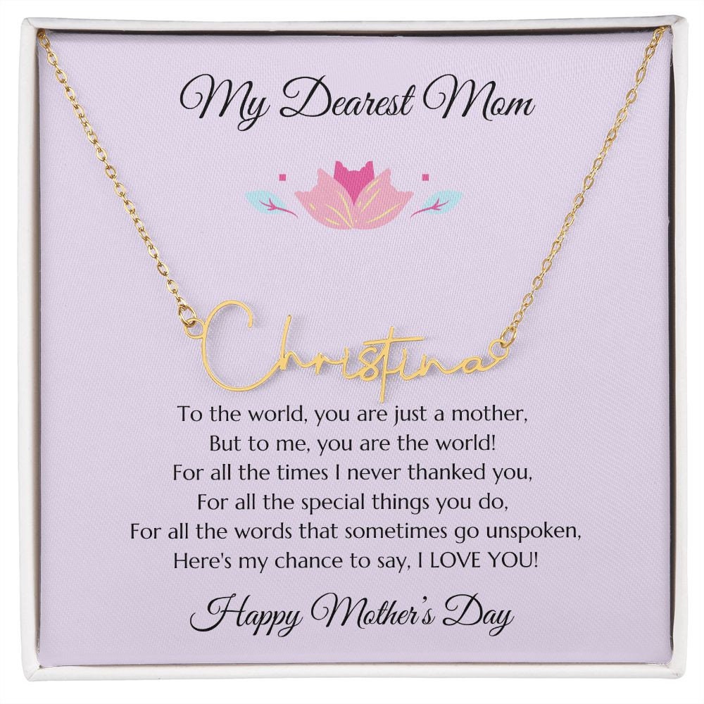 Mom Personalized Name Necklace Gift, Mother's Day Gift, Mothers Day Name Necklace, Gold Name Necklace for Mom, Custom Gold Name Necklace