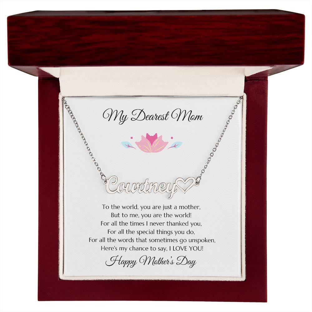 Mom Personalized Name Necklace Gift, Mother's Day Gift, Mothers Day Name Necklace, Gold Name Necklace for Mom, Custom Gold Name Necklace