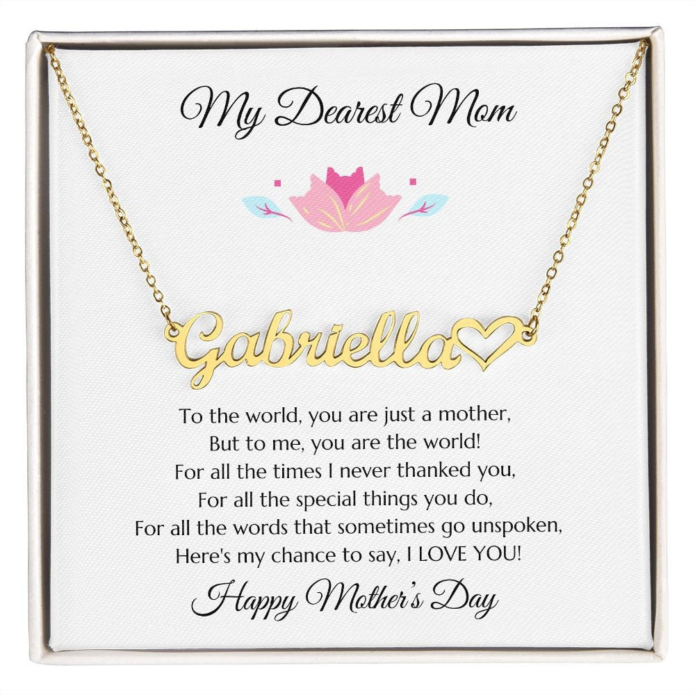 Mom Personalized Name Necklace Gift, Mother's Day Gift, Mothers Day Name Necklace, Gold Name Necklace for Mom, Custom Gold Name Necklace