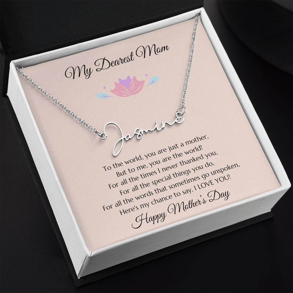 Mom Personalized Name Necklace Gift, Mother's Day Gift, Mothers Day Name Necklace, Gold Name Necklace for Mom, Custom Gold Name Necklace
