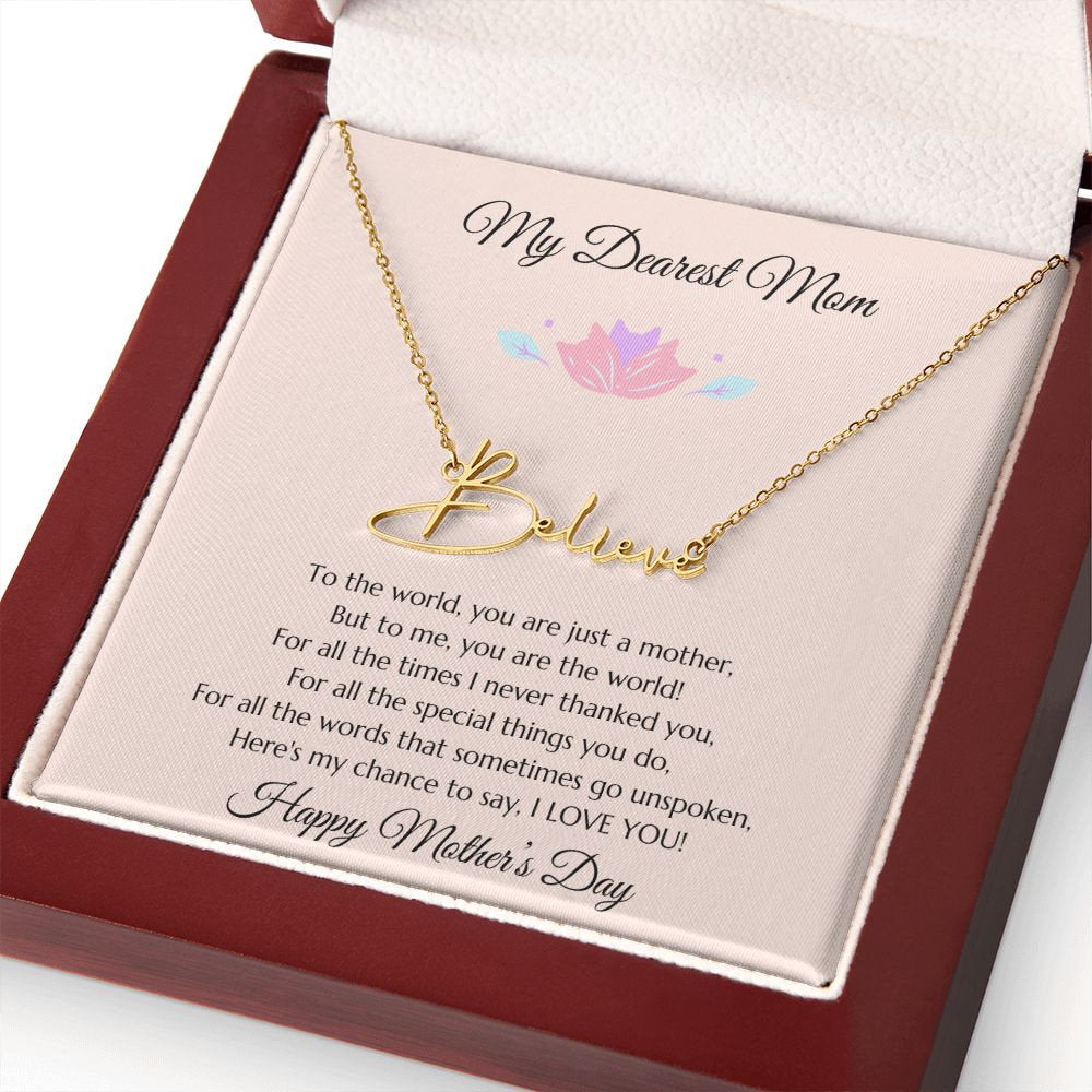 Mom Personalized Name Necklace Gift, Mother's Day Gift, Mothers Day Name Necklace, Gold Name Necklace for Mom, Custom Gold Name Necklace
