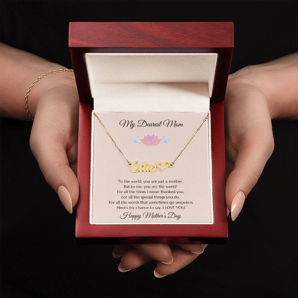 Mom Personalized Name Necklace Gift, Mother's Day Gift, Mothers Day Name Necklace, Gold Name Necklace for Mom, Custom Gold Name Necklace