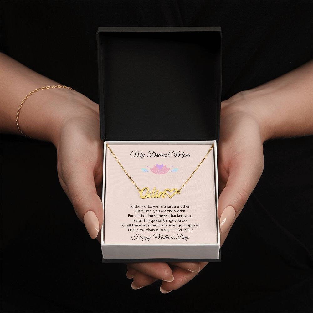Mom Personalized Name Necklace Gift, Mother's Day Gift, Mothers Day Name Necklace, Gold Name Necklace for Mom, Custom Gold Name Necklace
