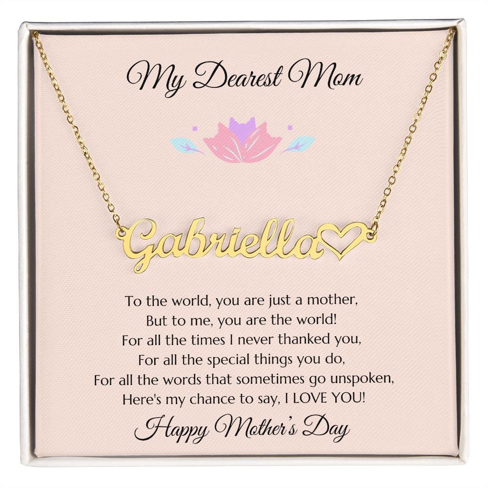Mom Personalized Name Necklace Gift, Mother's Day Gift, Mothers Day Name Necklace, Gold Name Necklace for Mom, Custom Gold Name Necklace