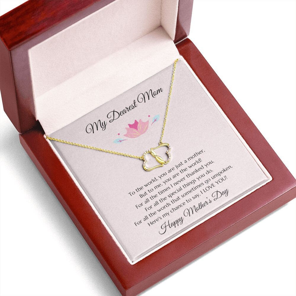 Mom Gift, Mothers Day Gift, Mothers Day Present, Mothers Day Diamond Necklace, Mom Gold Necklace, Mom Gift, Gift For Mom, Pink Mom Gift