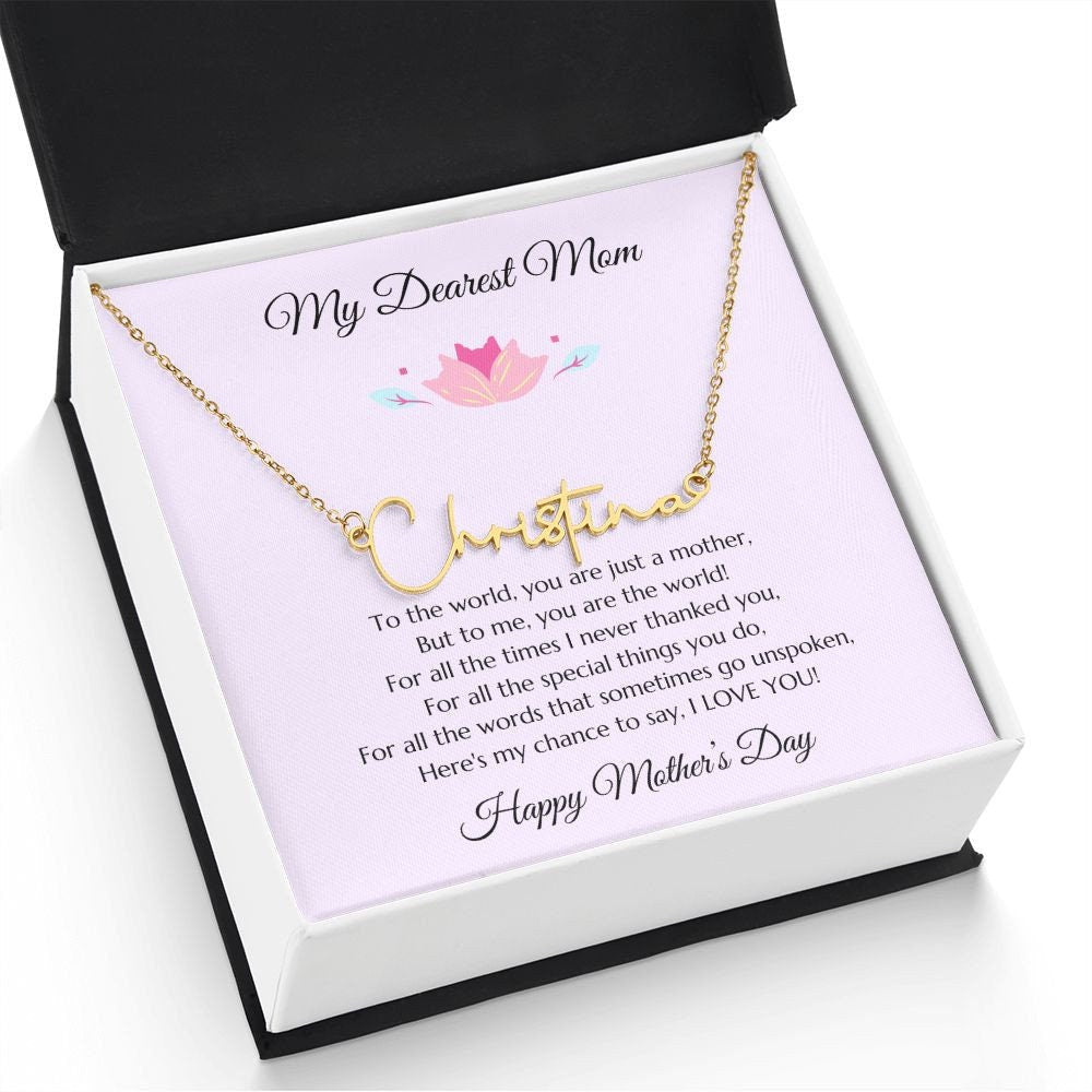 Mom Personalized Name Necklace Gift, Mother's Day Gift, Mothers Day Name Necklace, Gold Name Necklace for Mom, Custom Gold Name Necklace