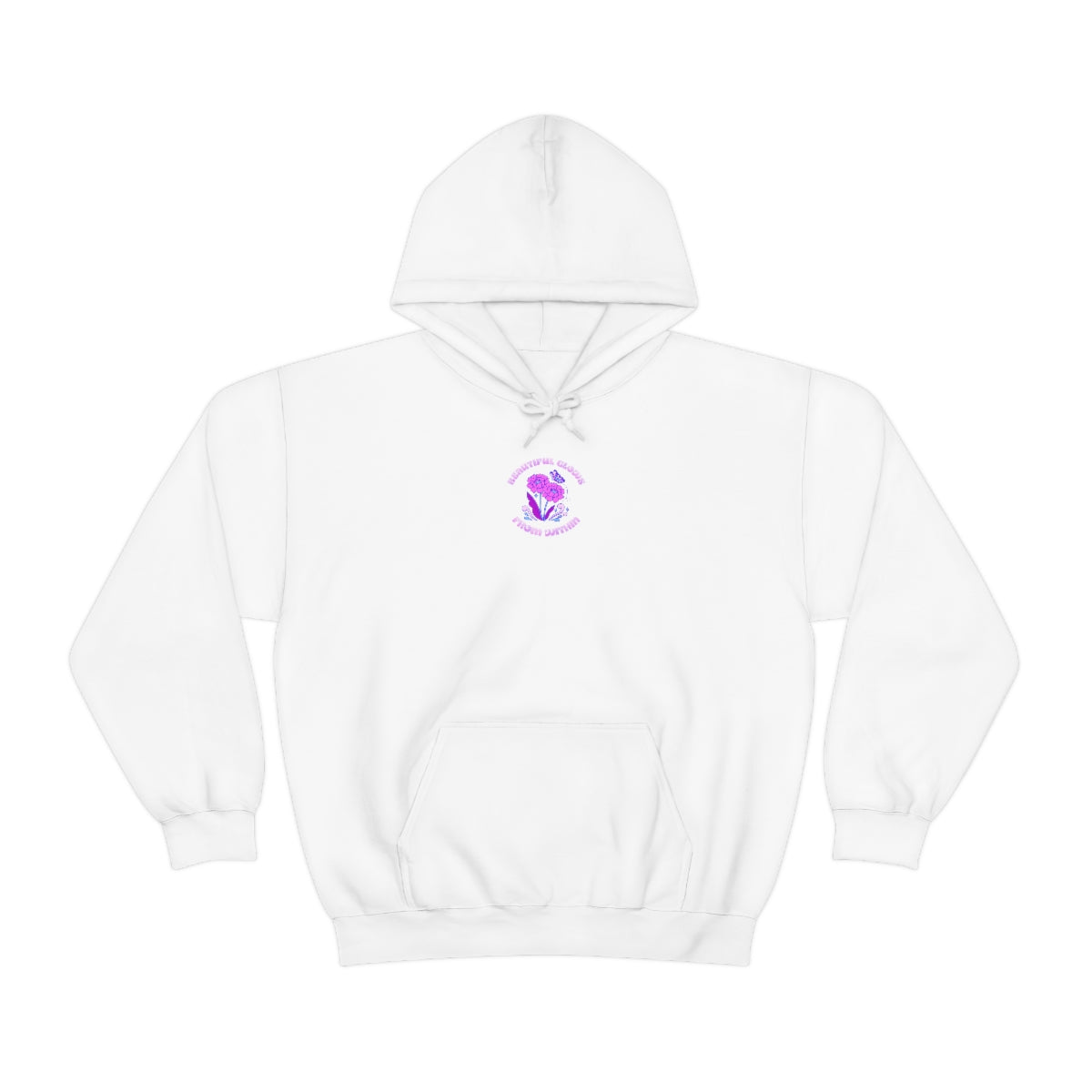 Beautiful Glows from Within Purple Flower Hoodie, Aesthetic Oversized Hoodie, Front Back Print Trendy Sweatshirt, Beach Lake Cover Up