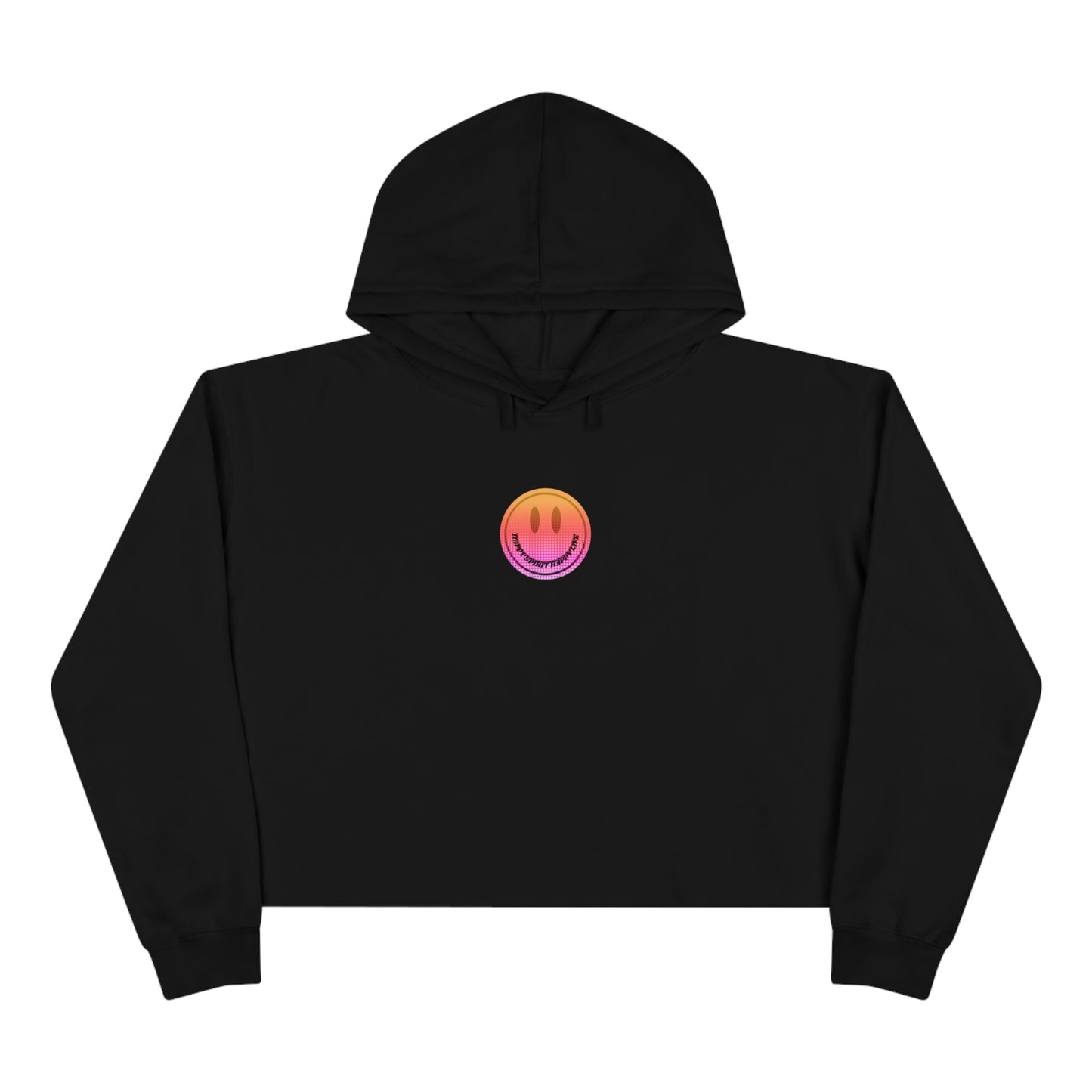 Aesthetic Cropped Hoodie, Smile Face Crop Top, Happy Spirit Happy Life Sunset Smile Cropped Top, Smile Hoodie, Hooded Cropped Pullover