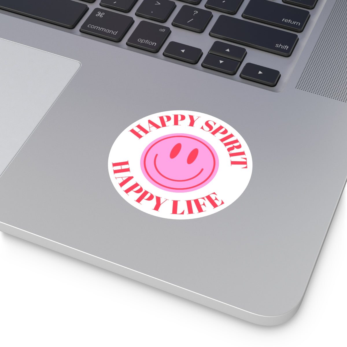 Happy Spirit Happy Life Round Vinyl Stickers, UV Smiley Stickers, Smile Sticker, Tumblr Retro Smile, VSCO Girl, Computer, Skateboard