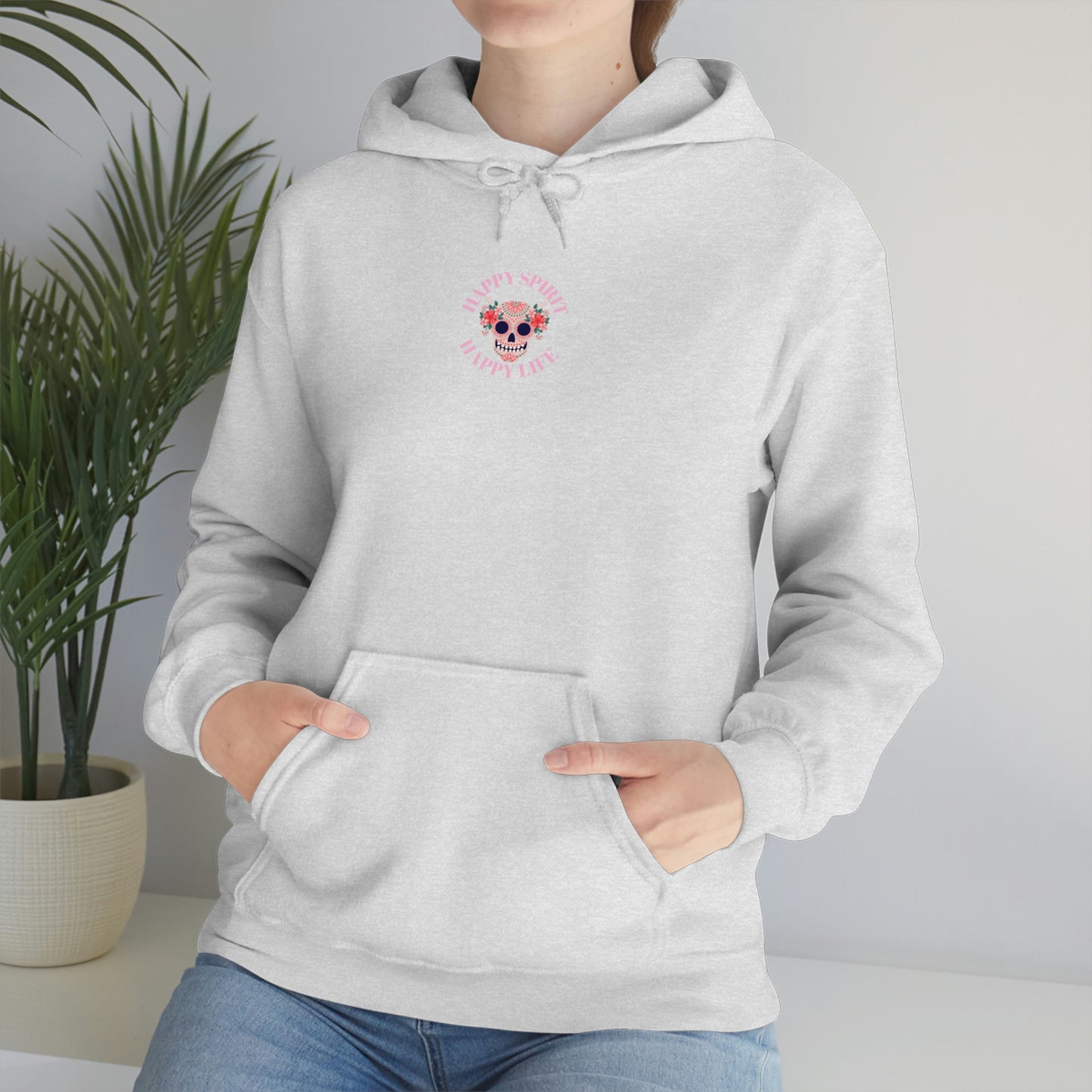 Dia De Los Muertos Hoodie Sweatshirt, Day of the Dead Gift, Happy Spirit Happy Life, Honoring the Dead Aesthetic Candy Skull, Sugar Skull