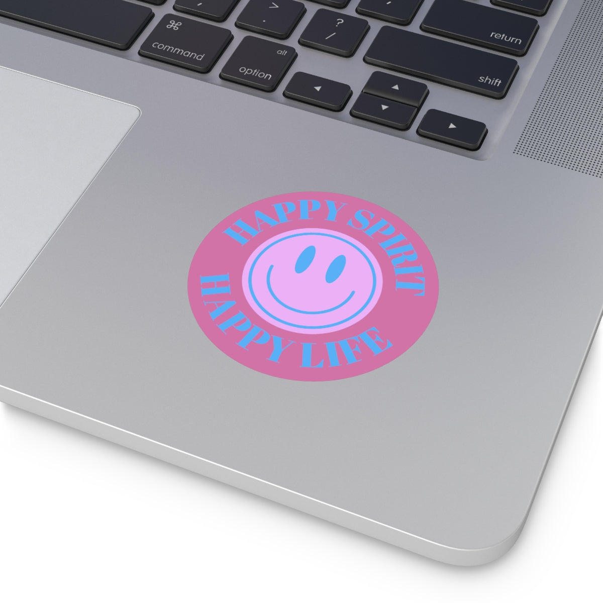 Happy Spirit Happy Life Round Vinyl Stickers, UV Smiley Stickers, Smile Sticker, Tumblr Retro Smile, VSCO Girl, Computer, Skateboard